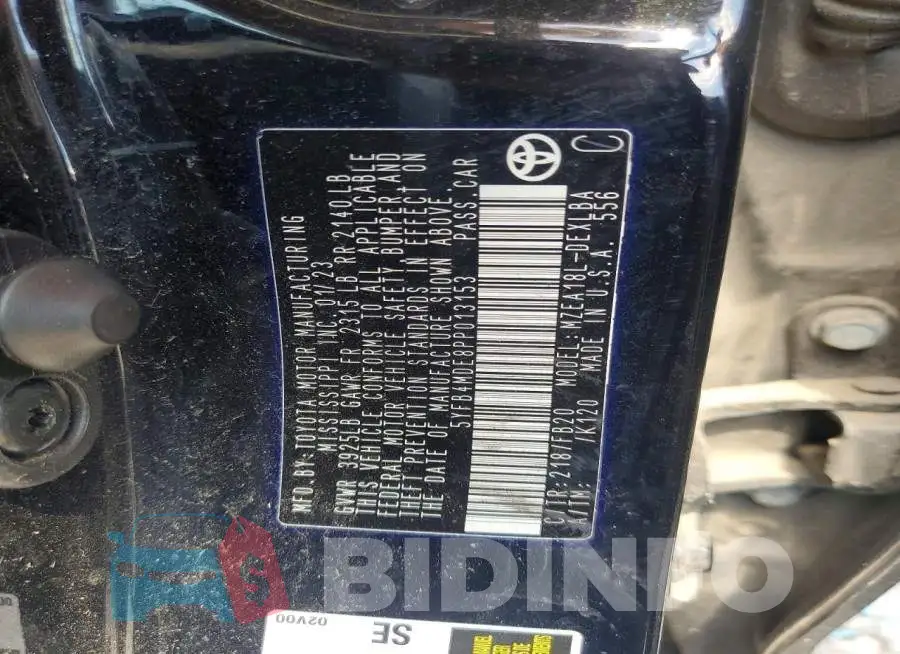 5YFB4MDE8PP013153 Photo# 12