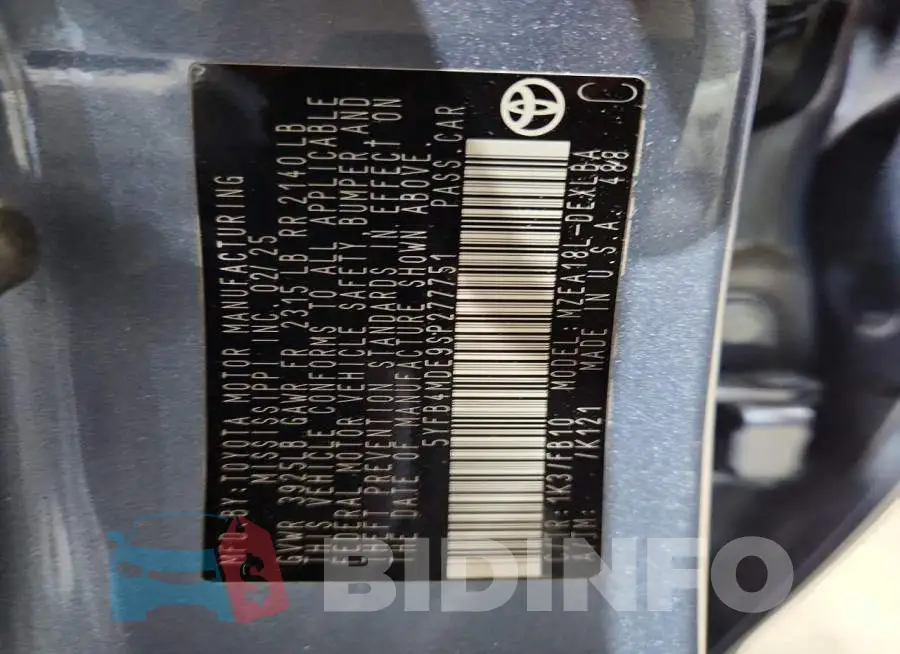 5YFB4MDE9SP277751 Photo# 13