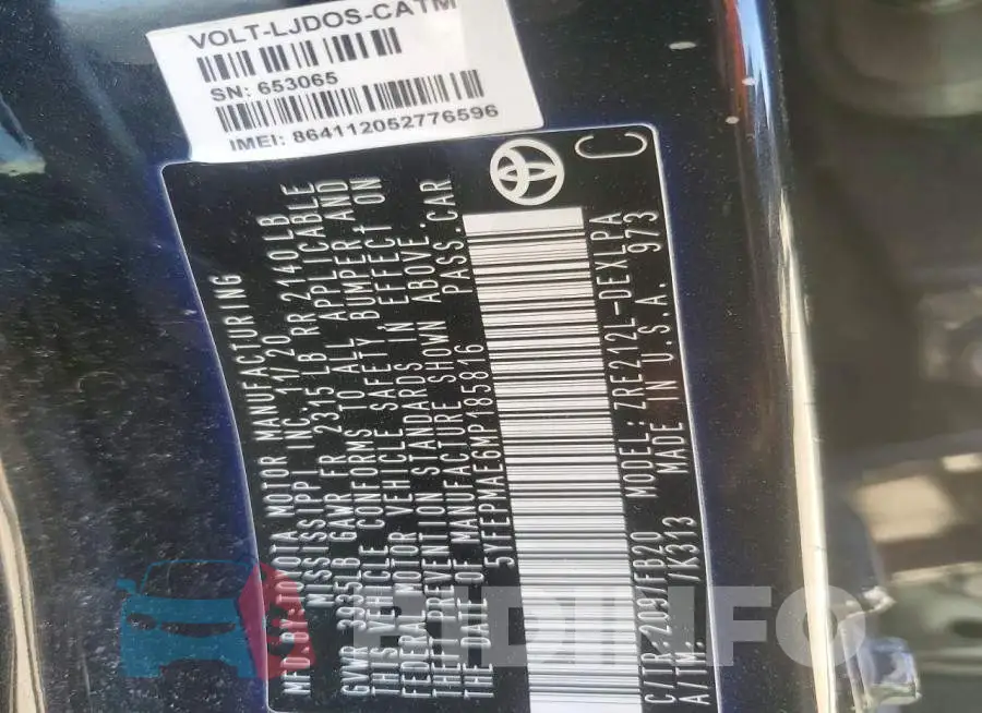 5YFEPMAE6MP185816 Photo# 12