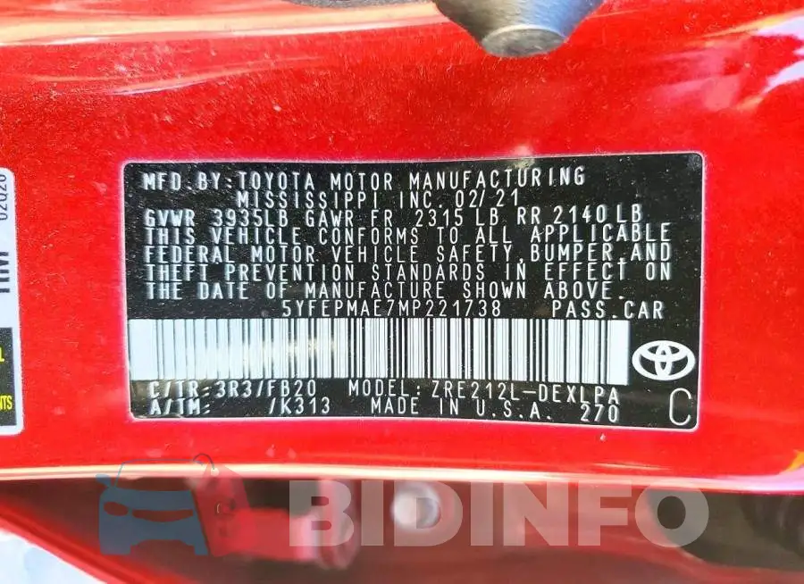 5YFEPMAE7MP221738 Photo# 12