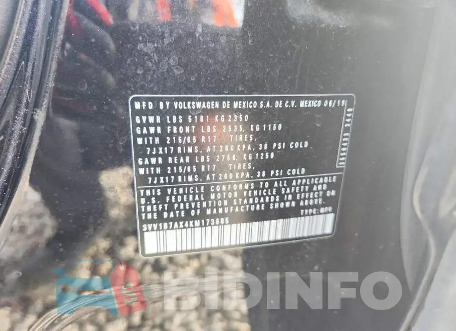 3VV1B7AX4KM173685 Photo# 13