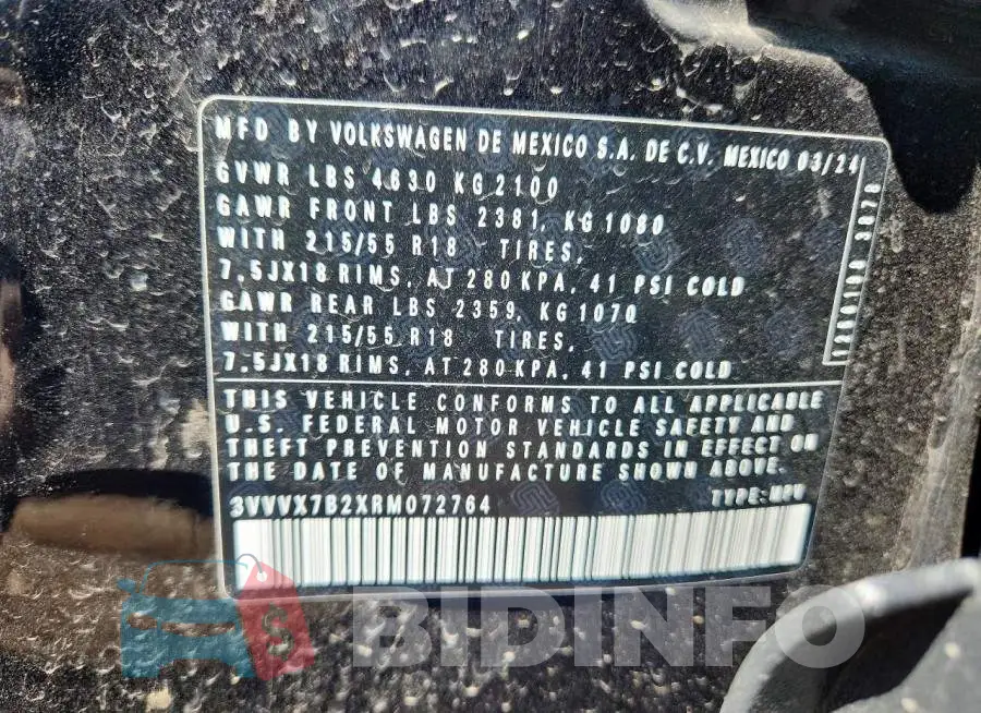 3VVVX7B2XRM072764 Photo# 14