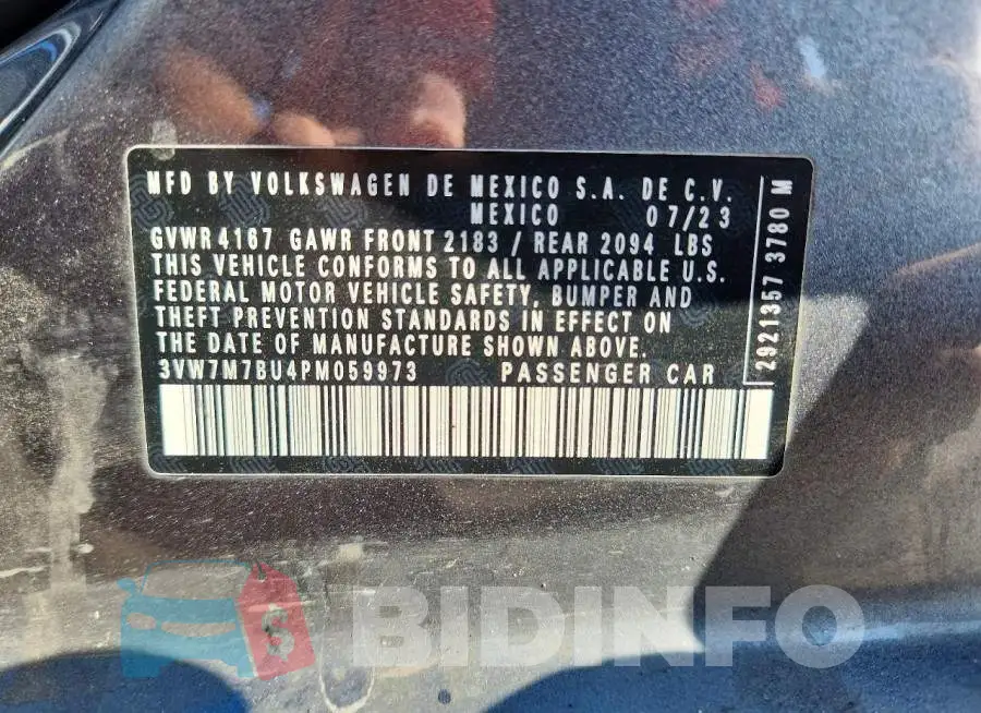 3VW7M7BU4PM059973 Photo# 12