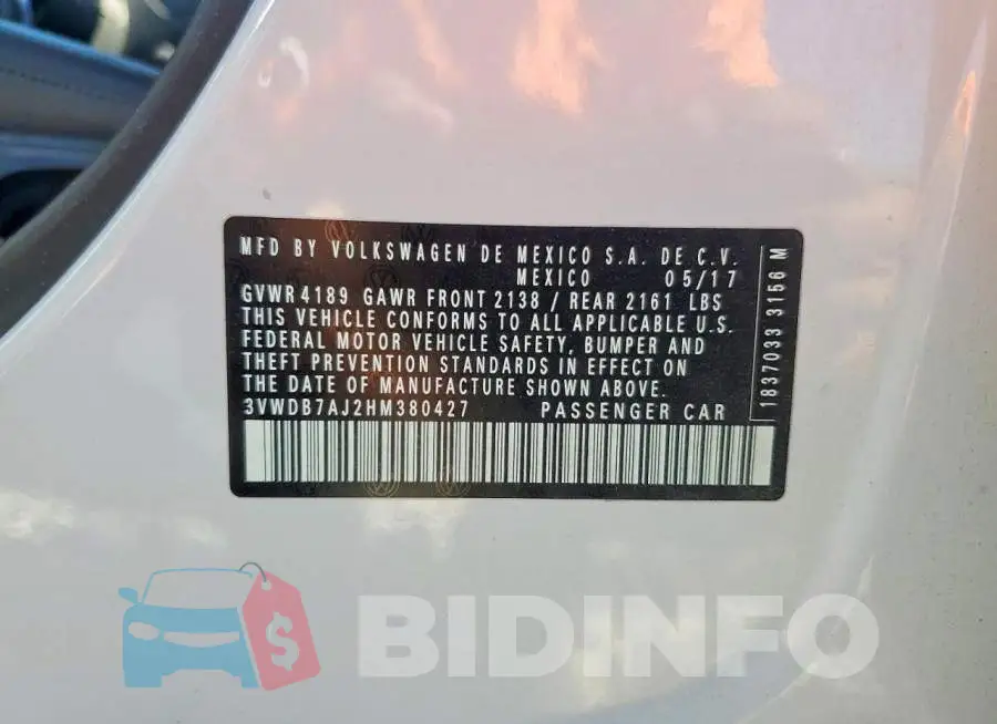 3VWDB7AJ2HM380427 Photo# 12