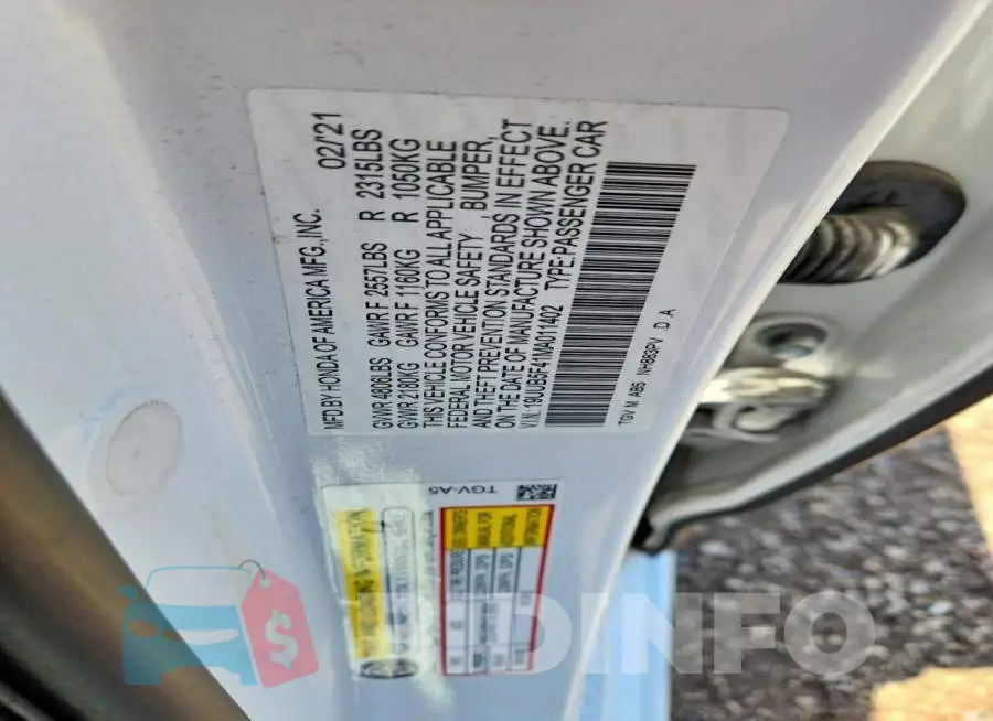 19UUB5F41MA011402 Photo# 12