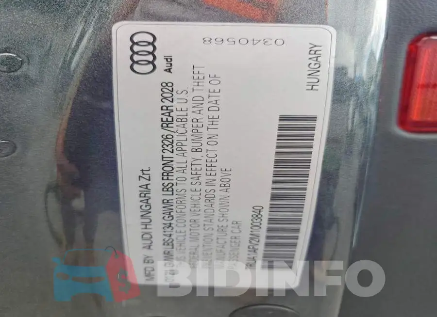 TRUA1AFV2M1003840 Photo# 13