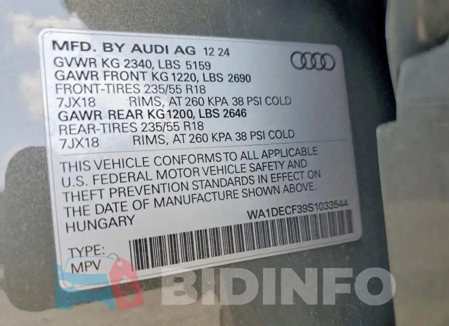 WA1DECF39S1033544 Photo# 13