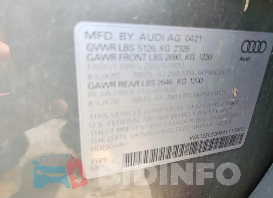 WA1EECF34M1117603 Photo# 14