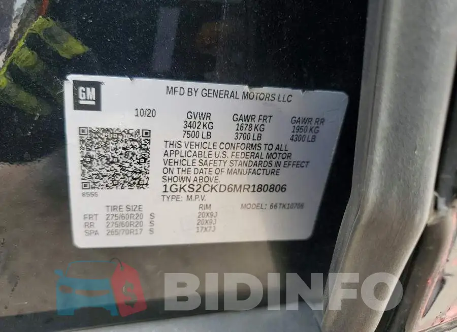 1GKS2CKD6MR180806 Photo# 13