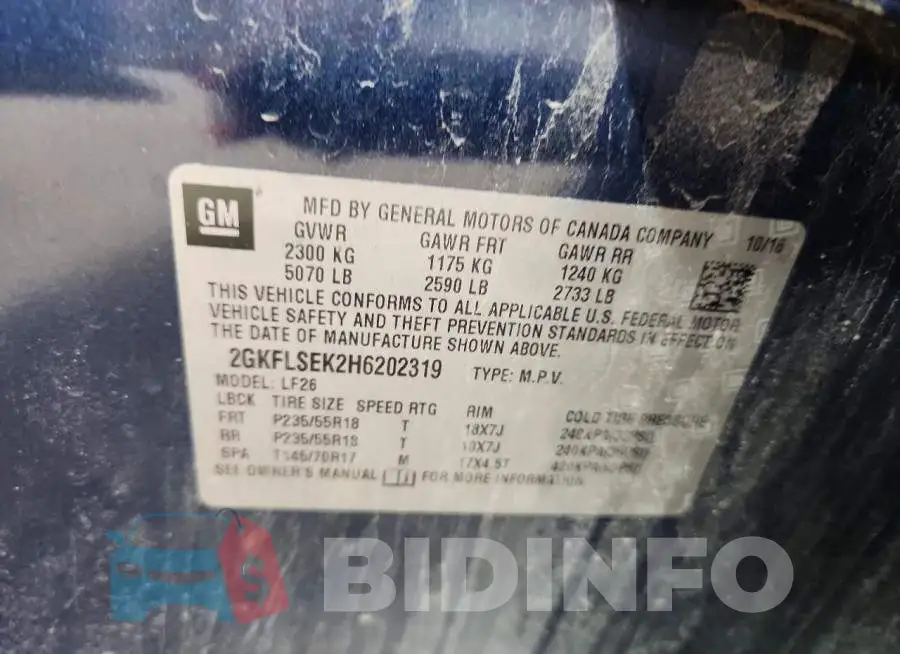 2GKFLSEK2H6202319 Photo# 13