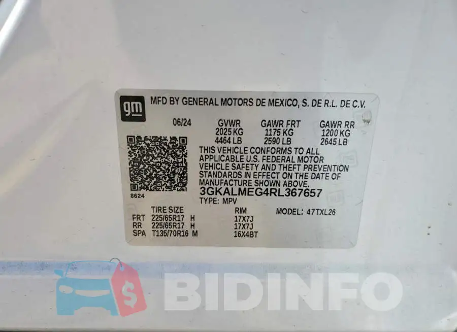 3GKALMEG4RL367657 Photo# 14