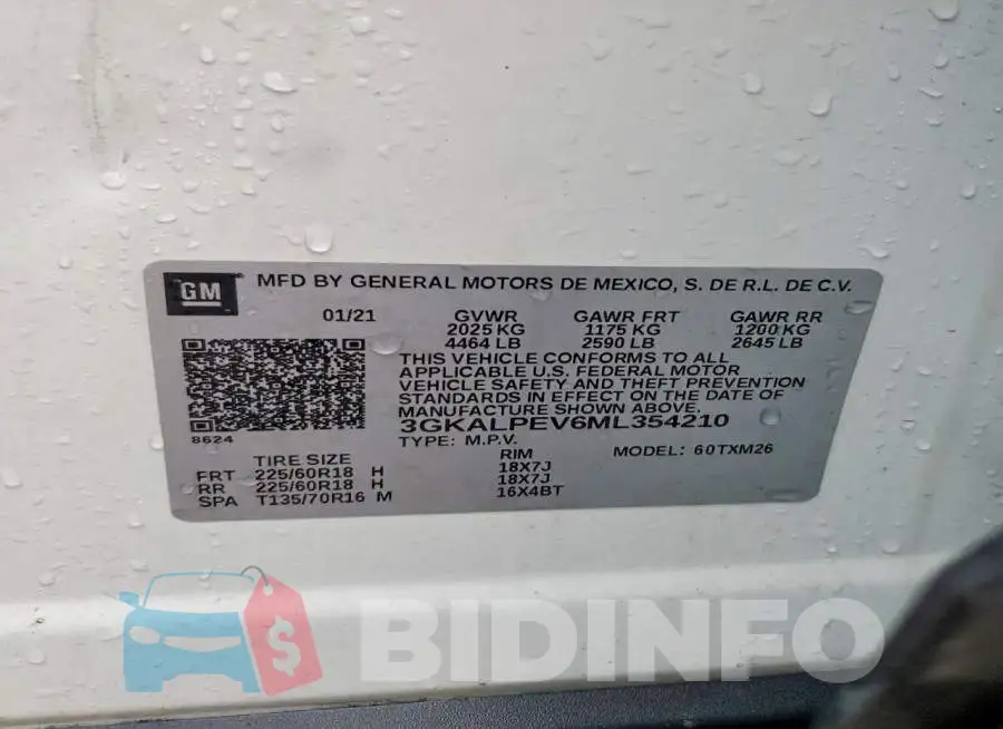 3GKALPEV6ML354210 Photo# 13