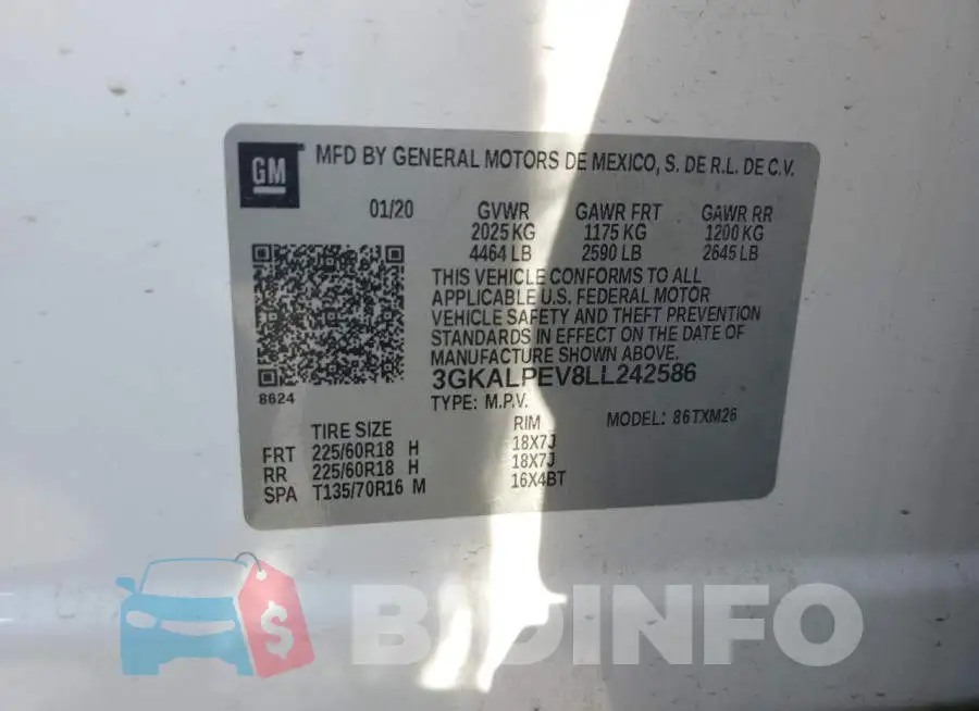 3GKALPEV8LL242586 Photo# 13