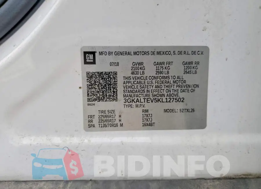 3GKALTEV5KL127502 Photo# 12