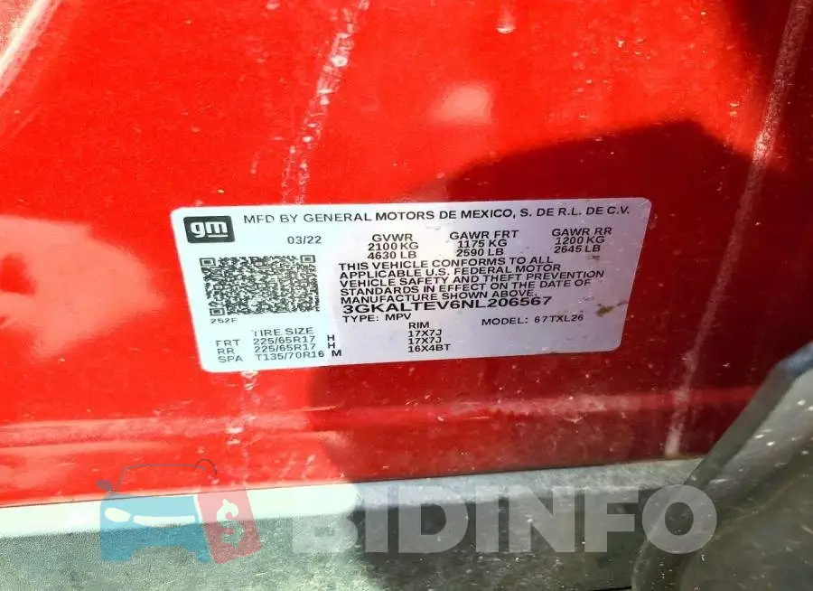3GKALTEV6NL206567 Photo# 13