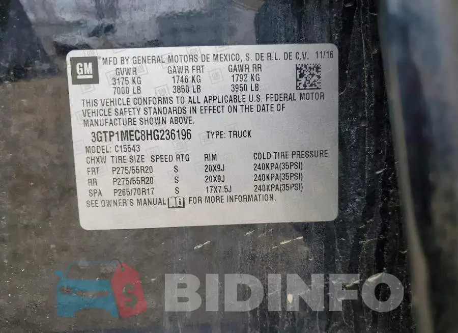 3GTP1MEC8HG236196 Photo# 12
