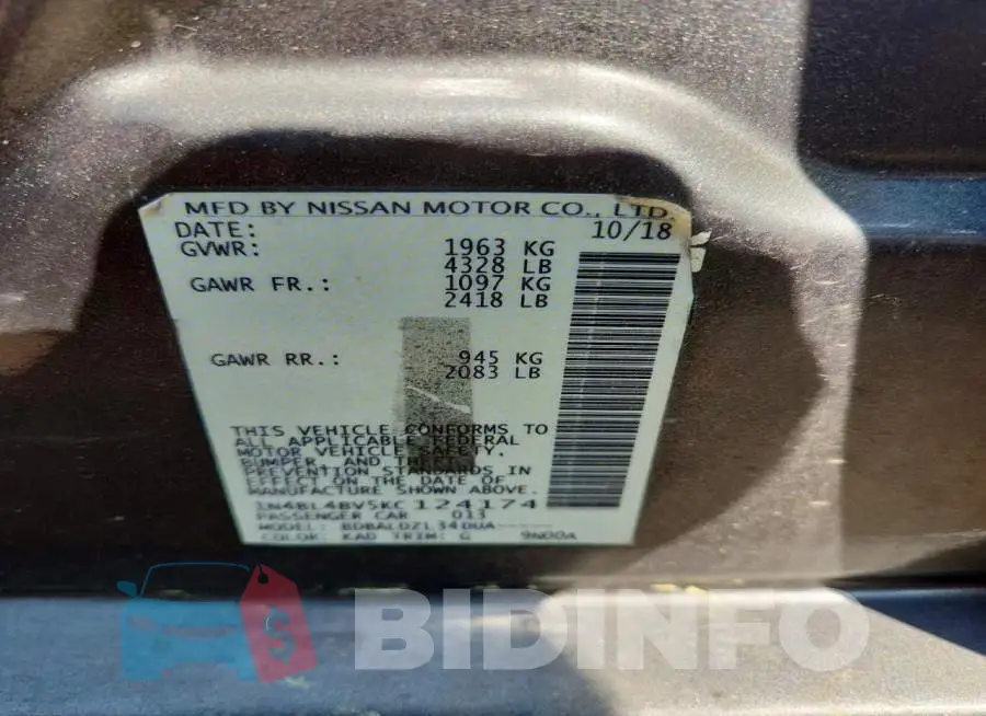 1N4BL4BV5KC124174 Photo# 12