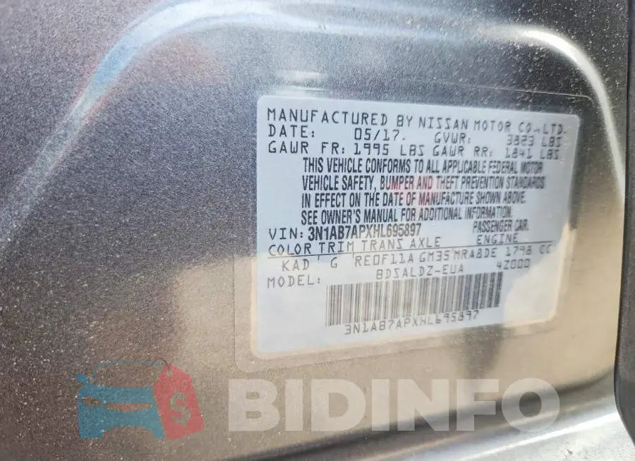 3N1AB7APXHL695897 Photo# 12