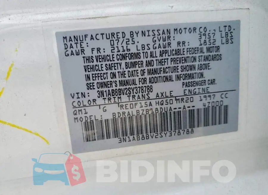 3N1AB8BV2SY378788 Photo# 12