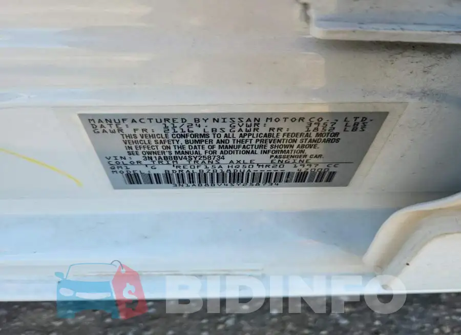 3N1AB8BV4SY258734 Photo# 12