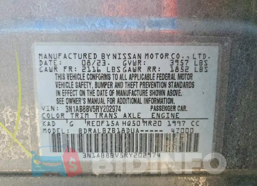 3N1AB8BV5RY202974 Photo# 12