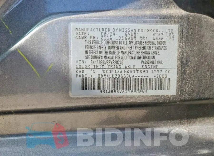 3N1AB8BV8SY220245 Photo# 12
