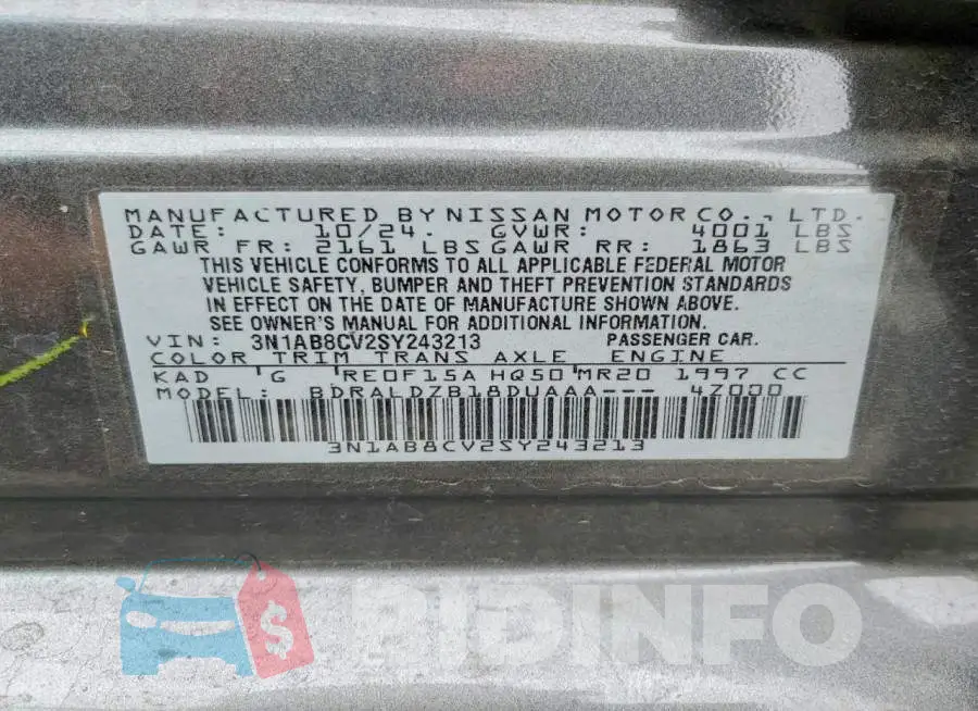 3N1AB8CV2SY243213 Photo# 12