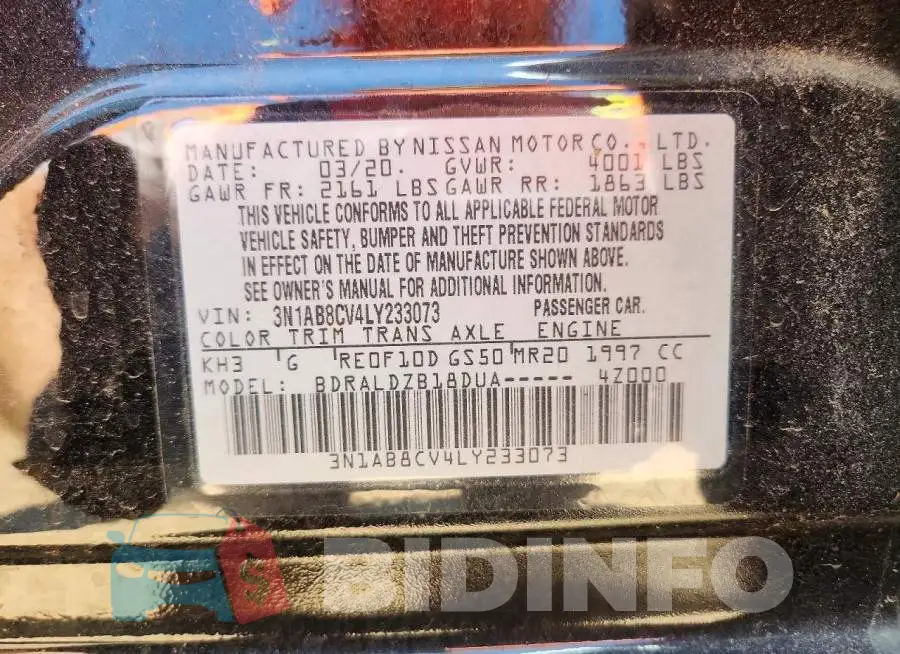 3N1AB8CV4LY233073 Photo# 12