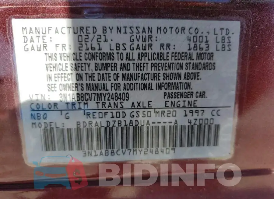 3N1AB8CV7MY248409 Photo# 13