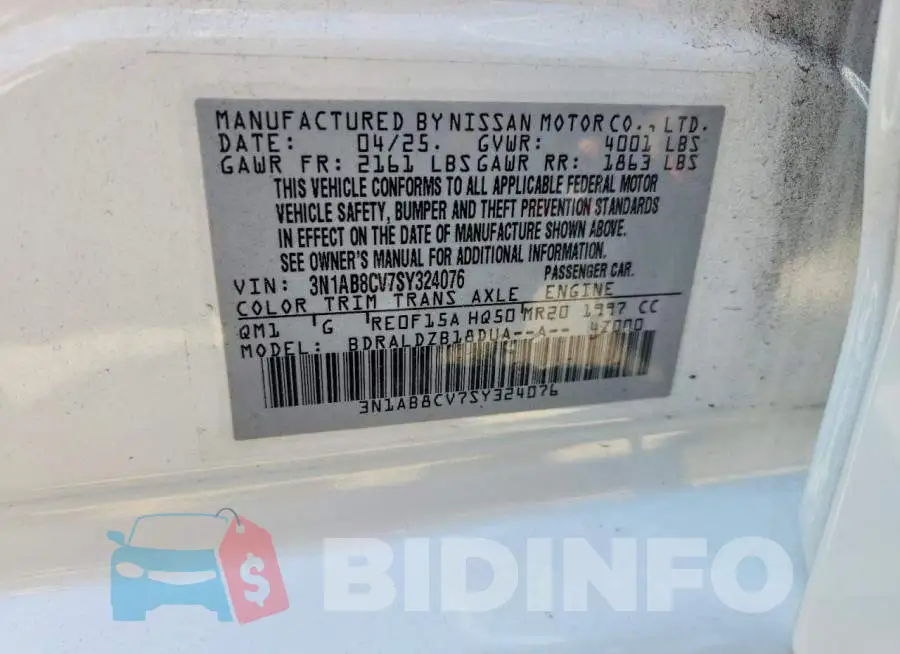 3N1AB8CV7SY324076 Photo# 12