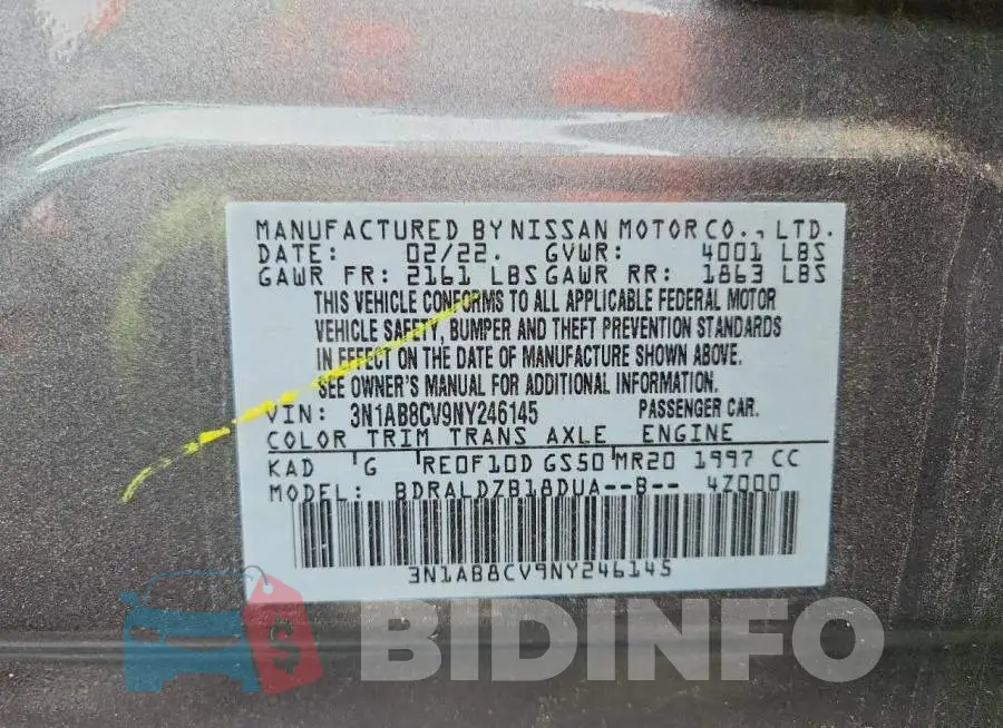 3N1AB8CV9NY246145 Photo# 12