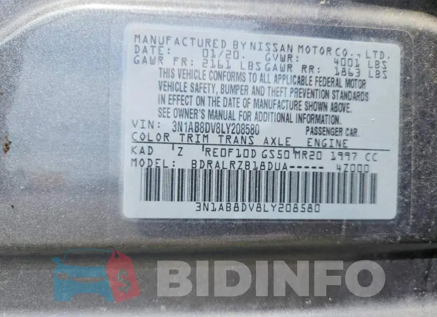 3N1AB8DV8LY208580 Photo# 12