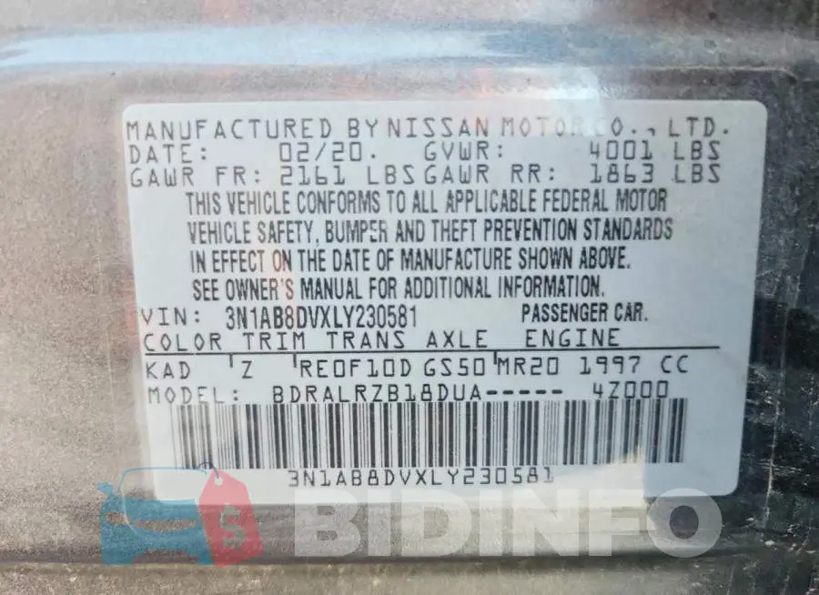 3N1AB8DVXLY230581 Photo# 12
