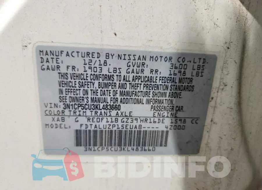 3N1CP5CU3KL483660 Photo# 12