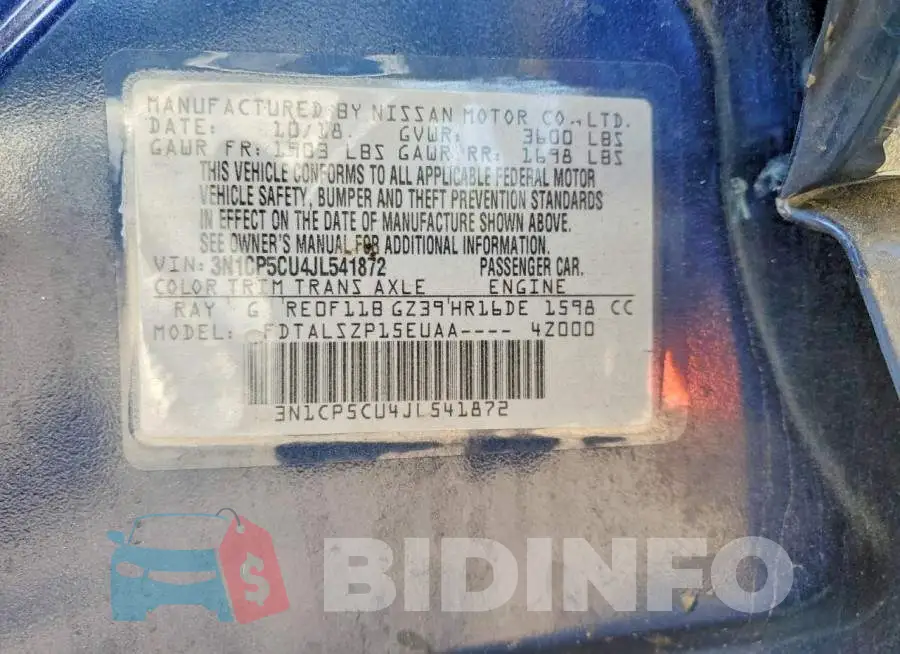 3N1CP5CU4JL541872 Photo# 13