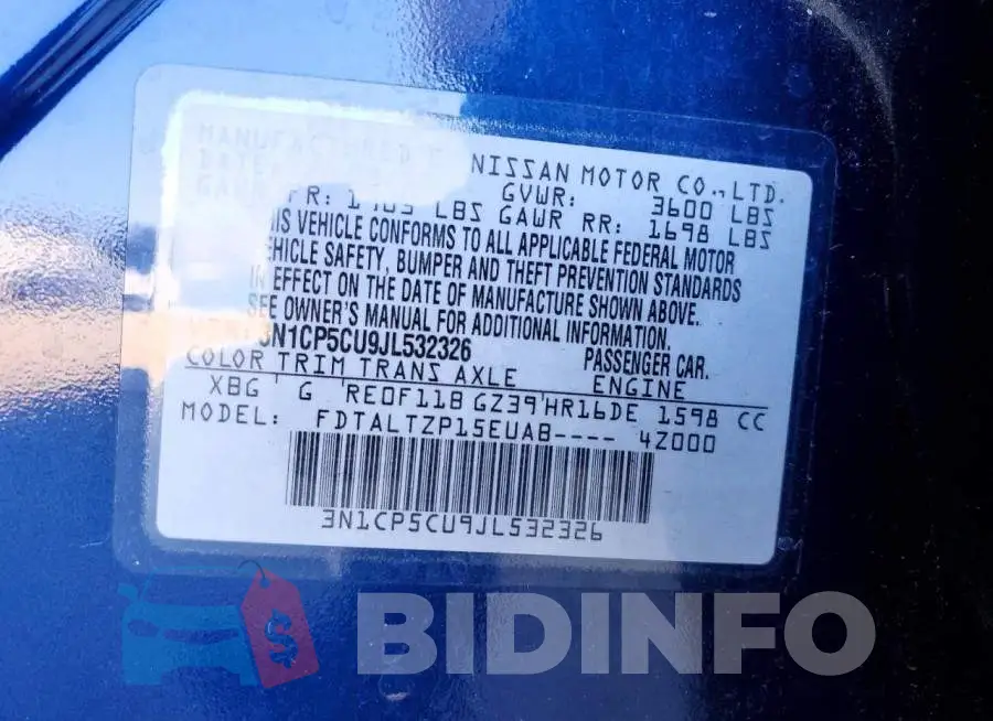 3N1CP5CU9JL532326 Photo# 12
