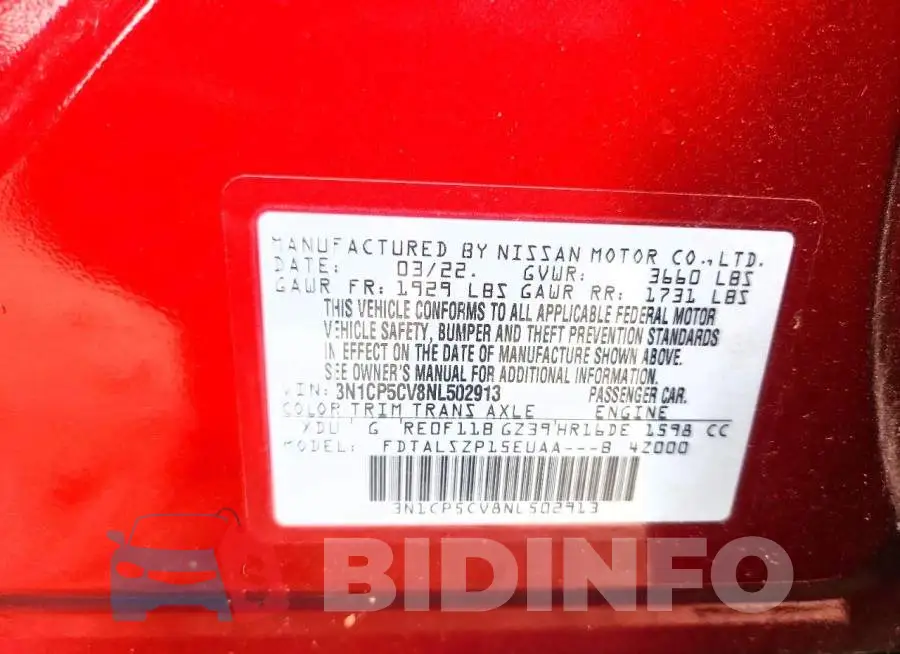 3N1CP5CV8NL502913 Photo# 13