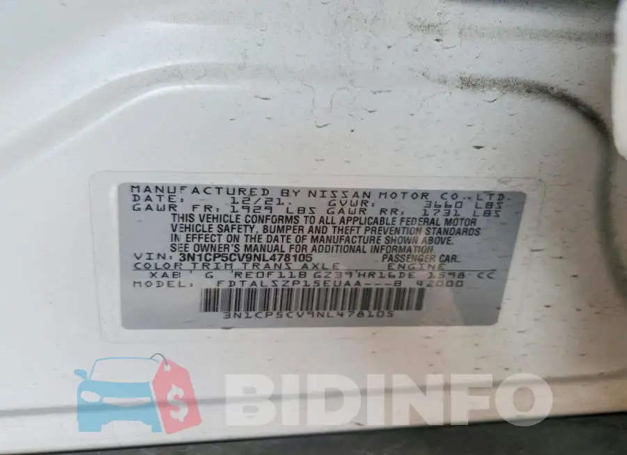 3N1CP5CV9NL478105 Photo# 13