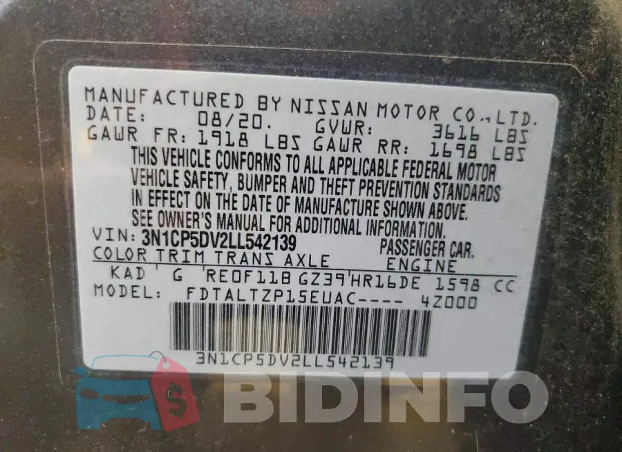 3N1CP5DV2LL542139 Photo# 12