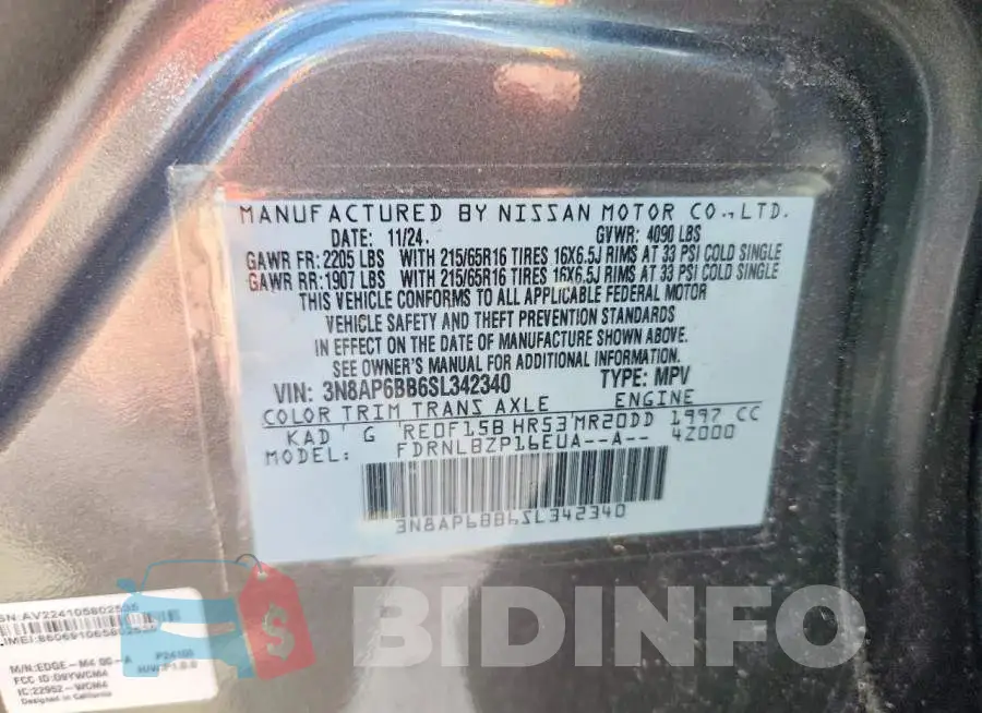 3N8AP6BB6SL342340 Photo# 13