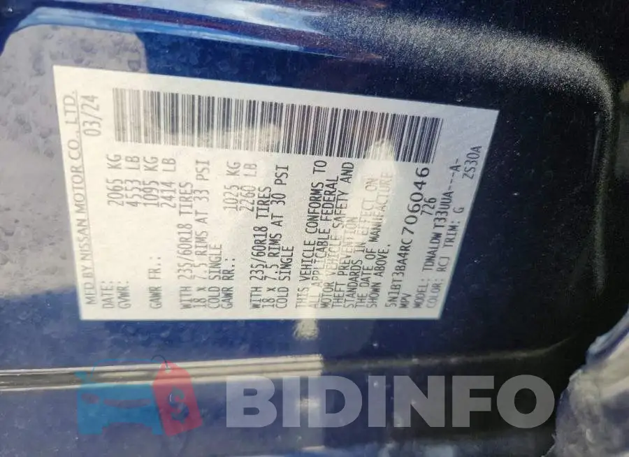 5N1BT3BA4RC706046 Photo# 13