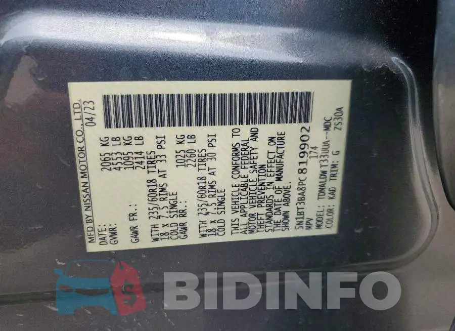 5N1BT3BA8PC819902 Photo# 13