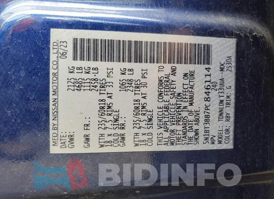 5N1BT3BB7PC846114 Photo# 12