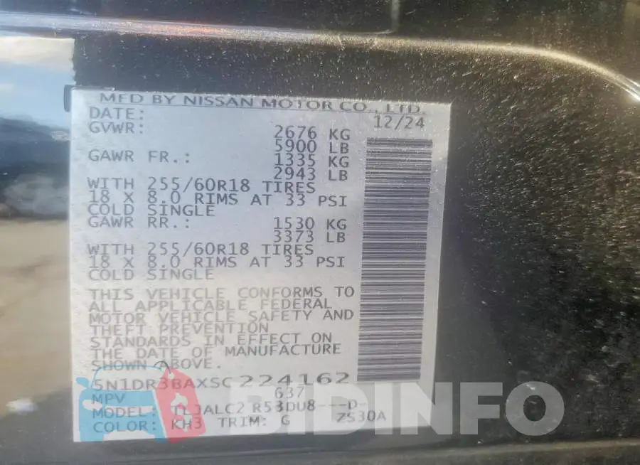 5N1DR3BAXSC224162 Photo# 13