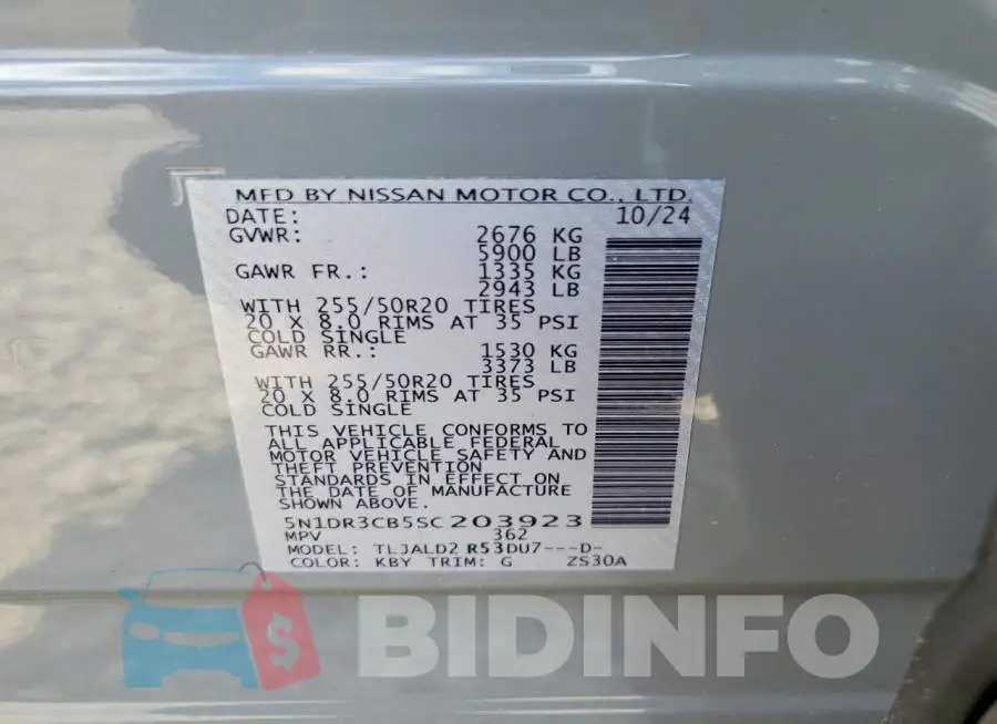 5N1DR3CB5SC203923 Photo# 13