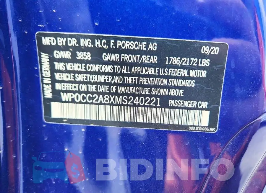 WP0CC2A8XMS240221 Photo# 13