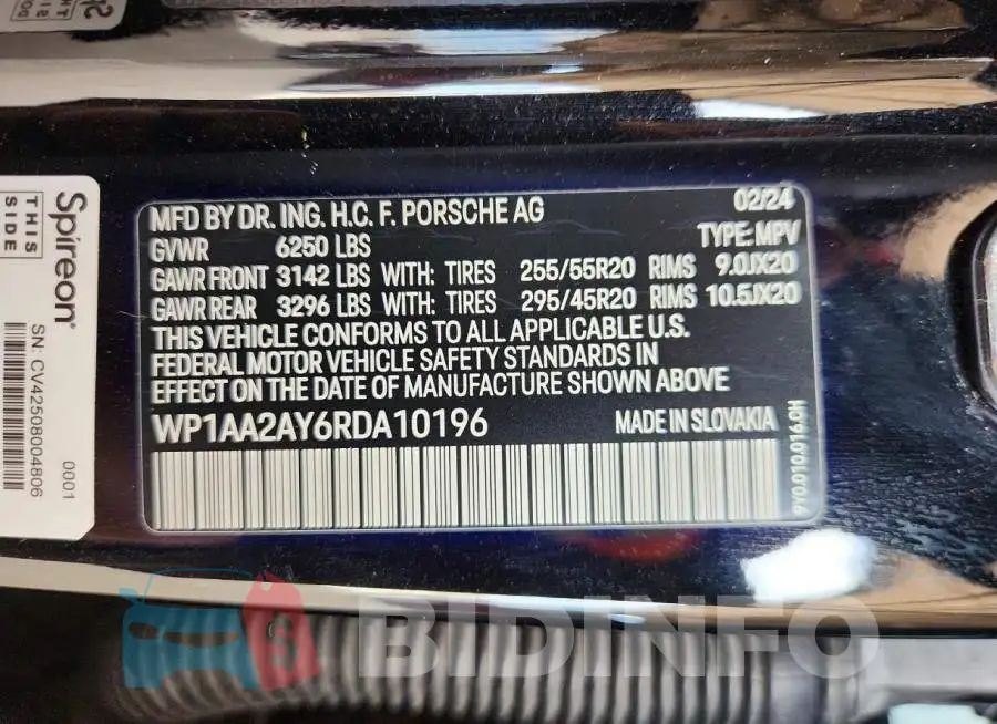 WP1AA2AY6RDA10196 Photo# 14