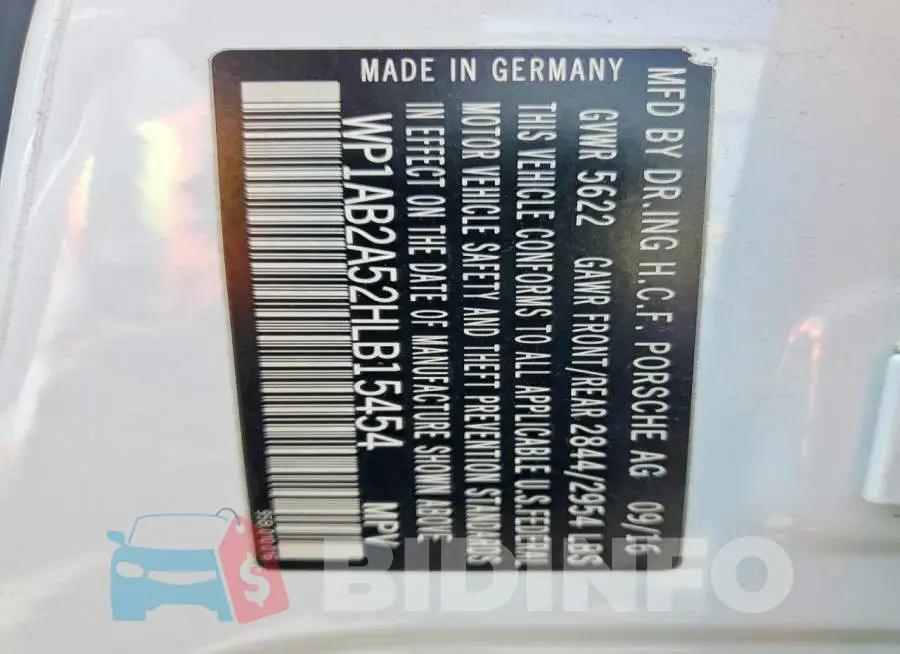 WP1AB2A52HLB15454 Photo# 13