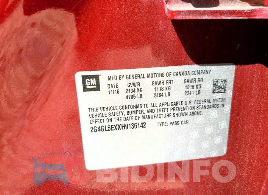 2G4GL5EXXH9136142 Photo# 12