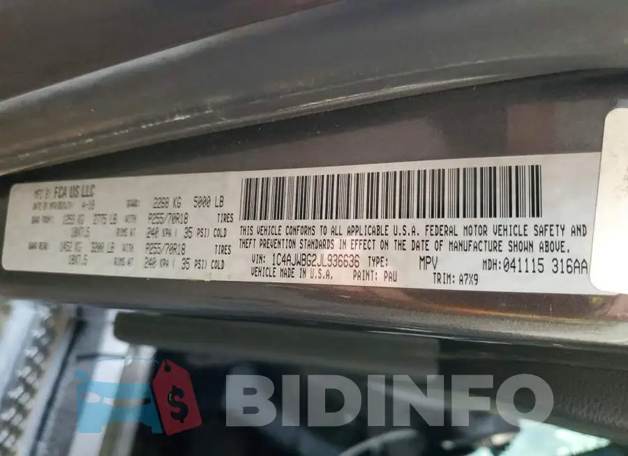 1C4AJWBG2JL936636 Photo# 12